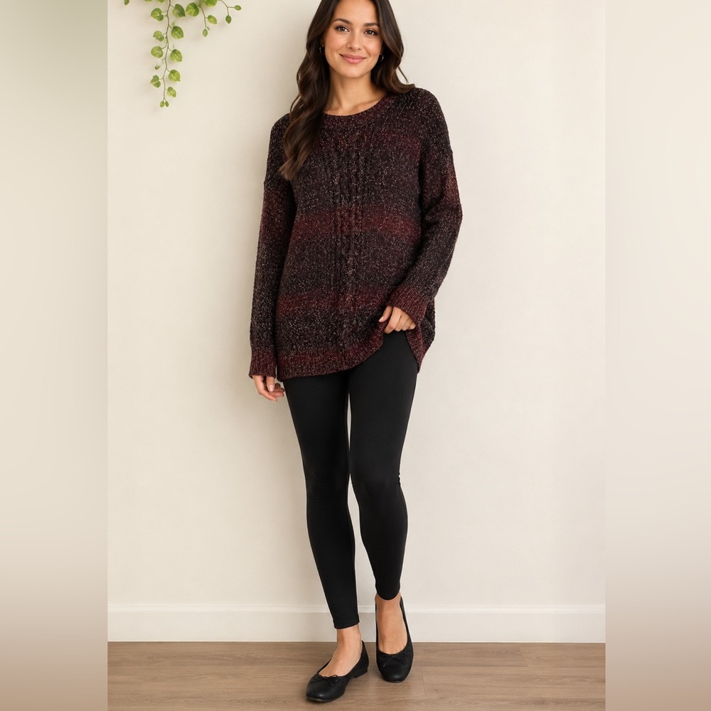 Sanctuary burgundy tunic length long sleeve size medium sweater